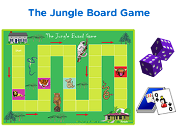 The Jungle Board Game for kids - Pdf printable download